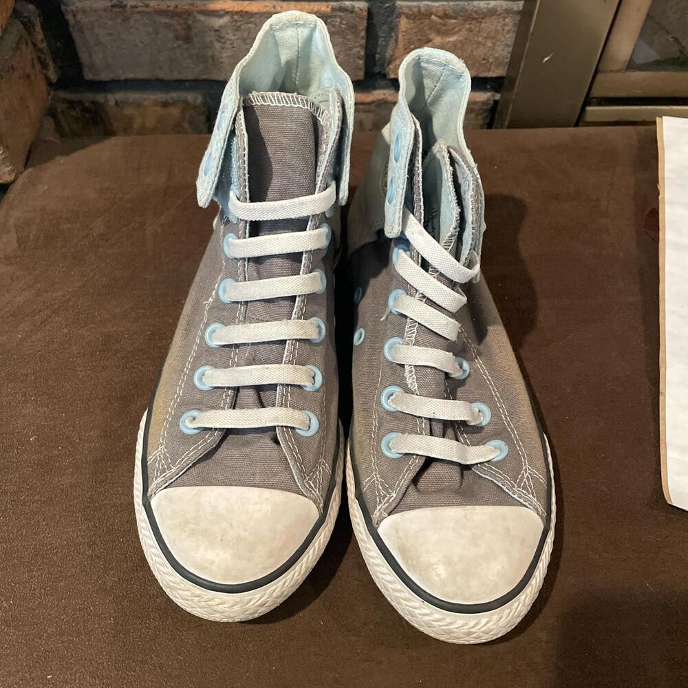 Converse Women's Grey and Blue Trainers